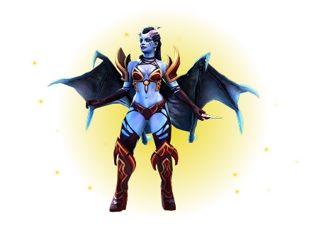 Gevleugelde demonische fantasiefiguur met scherp pantser en hoorns, geschikt voor actie-RPG's of fantasierijke gevechtsscènes.